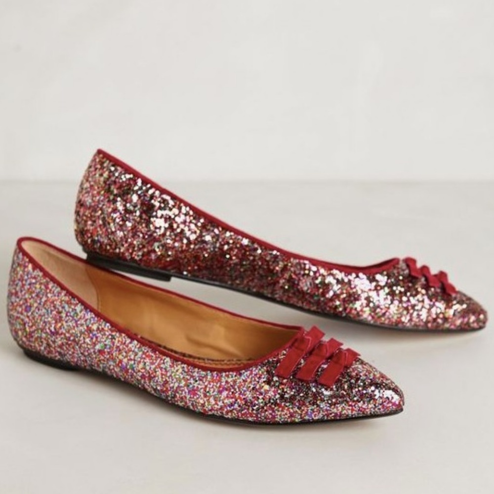Anthropologie Glitter Skipperdee Flats size 7 - Picture 2 of 8